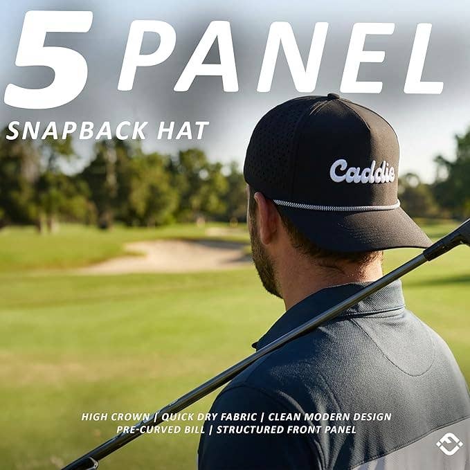 Laser Cut Golf Rope Cap -  Caddie - Black