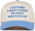 Two Tone Embroidered Cap - Man's Right to Shut Up (Lt. Blue)