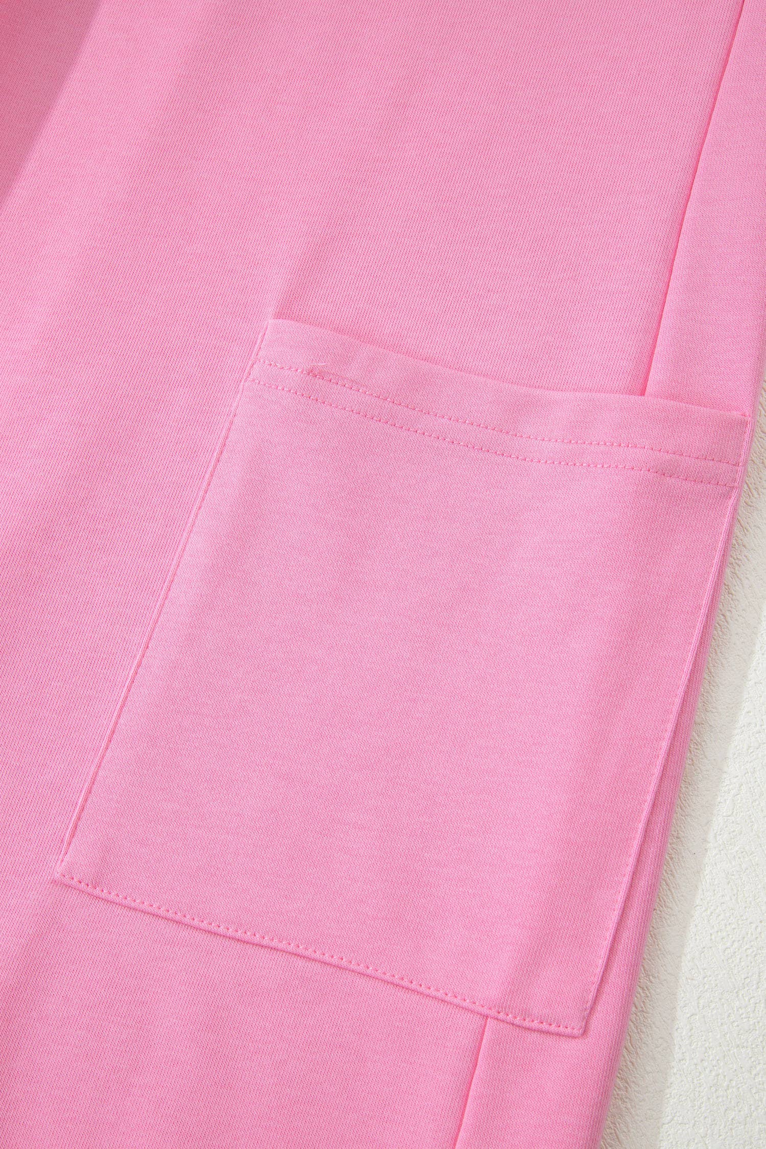Raw Edge Half Sleeve Pocketed Loose Romper