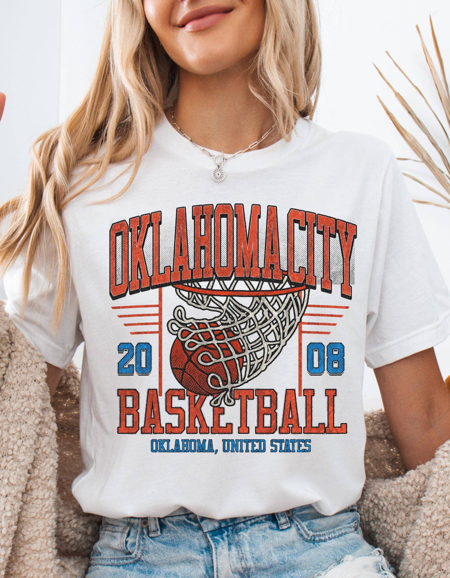 Oklahoma City Vintage Basketball Fan Retro Apparel