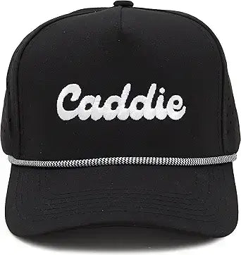Laser Cut Golf Rope Cap -  Caddie - Black
