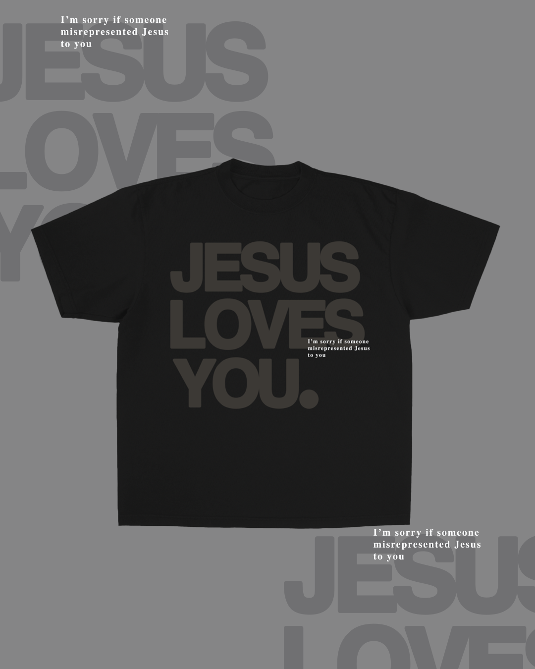 Monochrome "I'm Sorry" Tee || Jet Black