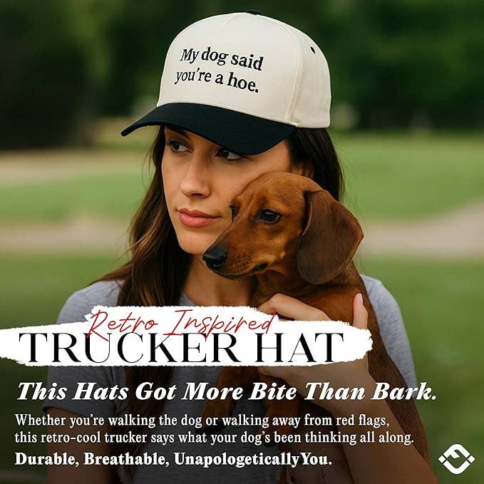2-Tone Cap - My Dog Said You're a Hoe - Black/Beige