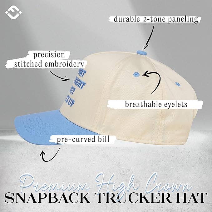 Two Tone Embroidered Cap - Man's Right to Shut Up (Lt. Blue)