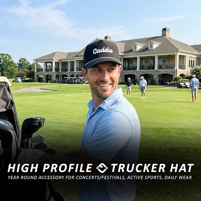 Laser Cut Golf Rope Cap -  Caddie - Black