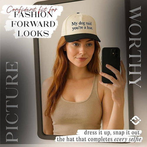 2-Tone Cap - My Dog Said You're a Hoe - Black/Beige