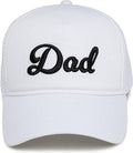 5 Panel  3D Embroidery Trucker Hat: Dad (White)