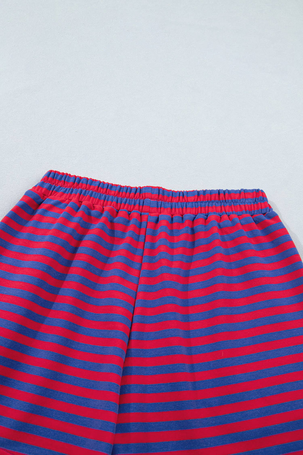 66Plus Striped Short Sleeve Top and Shorts Lounge Set (S-4X)