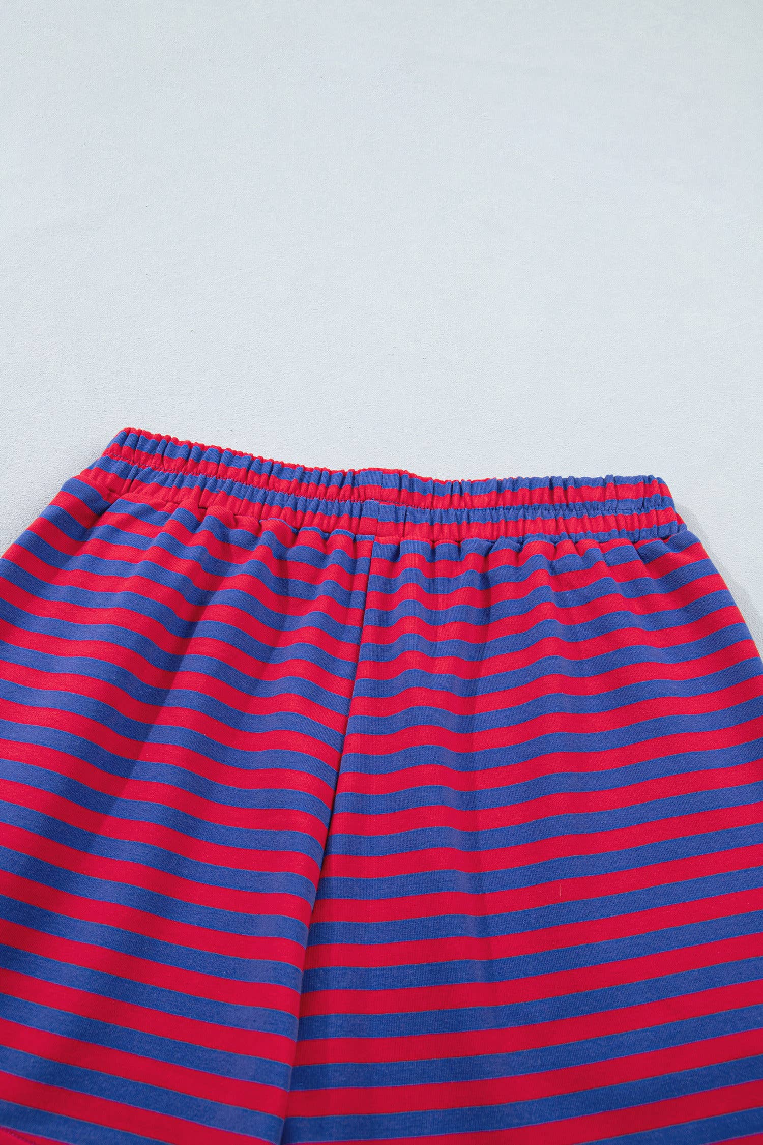 66Plus Striped Short Sleeve Top and Shorts Lounge Set (S-4X)
