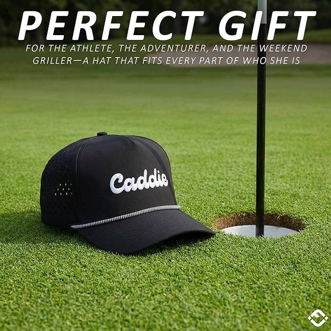 Laser Cut Golf Rope Cap -  Caddie - Black