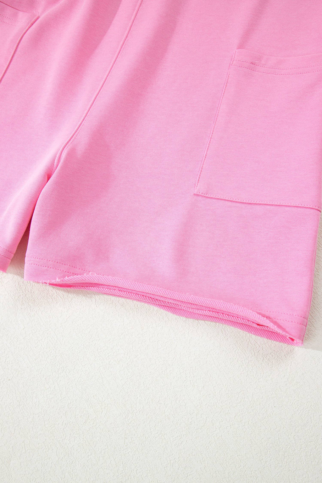 Raw Edge Half Sleeve Pocketed Loose Romper