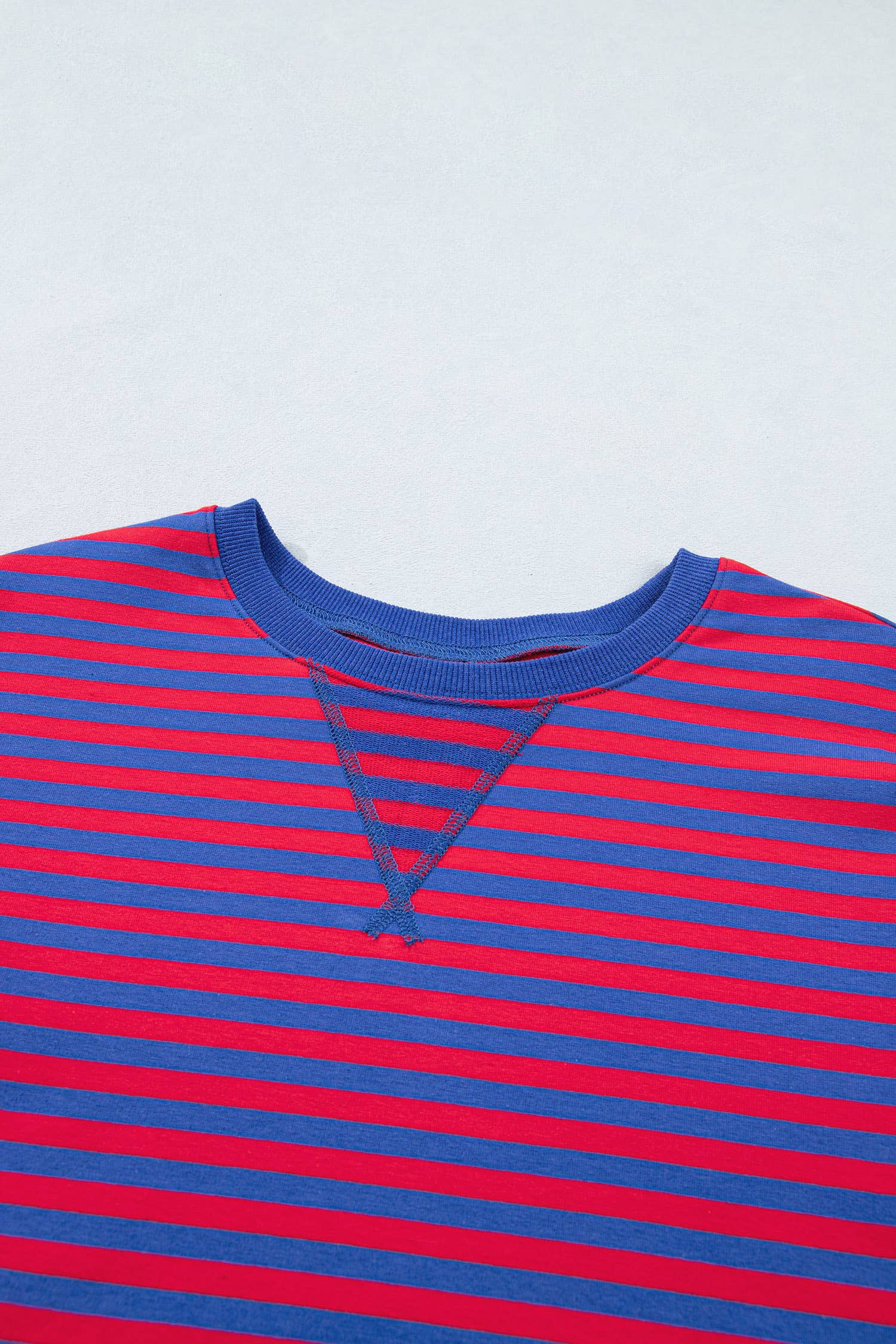 66Plus Striped Short Sleeve Top and Shorts Lounge Set (S-4X)